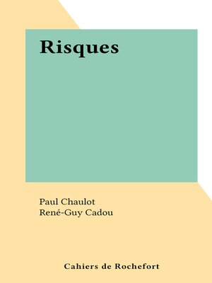 cover image of Risques